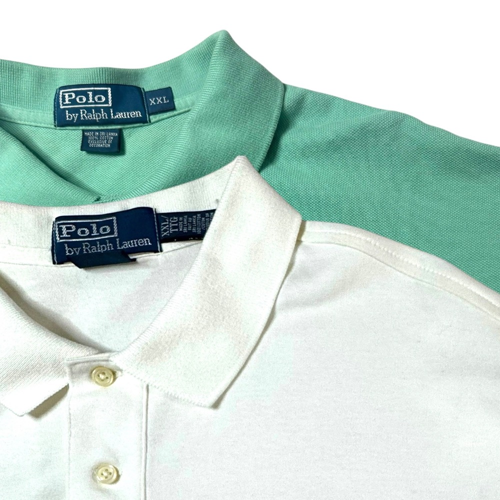Polo Ralph Lauren Classic Fit Polo Shirt Bundle Men's XXL Mint Green & White
